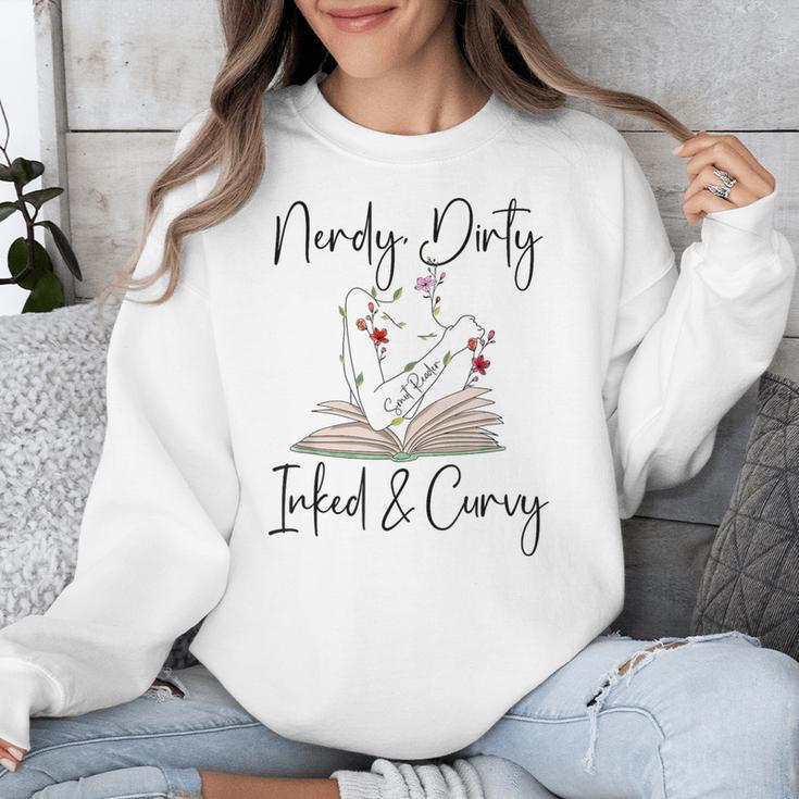 Nerdy Dirty Inked & Curvy ShirtSmutty Book TeesSmut Reader Unisex Sweatshirt