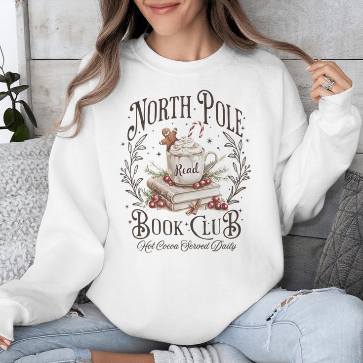 North Pole Book Club Christmas Xmas Hot Cocoa Bookish Unisex Sweatshirt