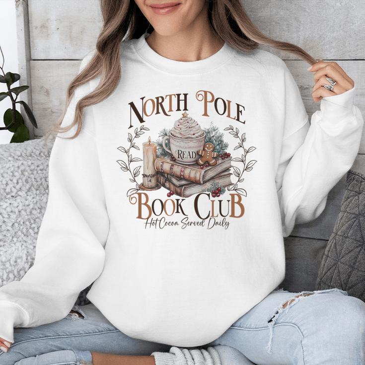 North Pole Book-Club Hot Cocoa Served Daily Christmas Book Unisex Sweatshirt