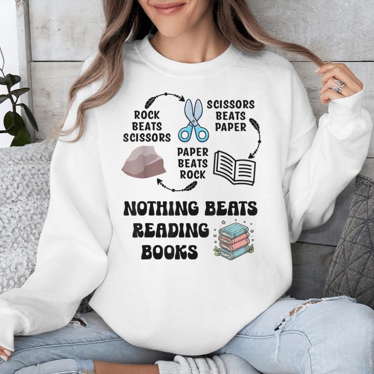 Nothing Beats Reading Rock Paper Scissors Reader Book Lover Unisex Sweatshirt Nothing Beats Reading Rock Paper Scissors Reader Book Lover Unisex Sweatshirt