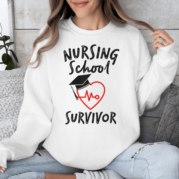 Nursing School Survivor Women Graduation RN Gift Shirt Unisex Sweatshirt