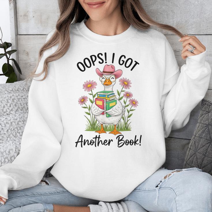 Oops I Got Another Book Cute Goose Librarian Reading Teacher Unisex Sweatshirt