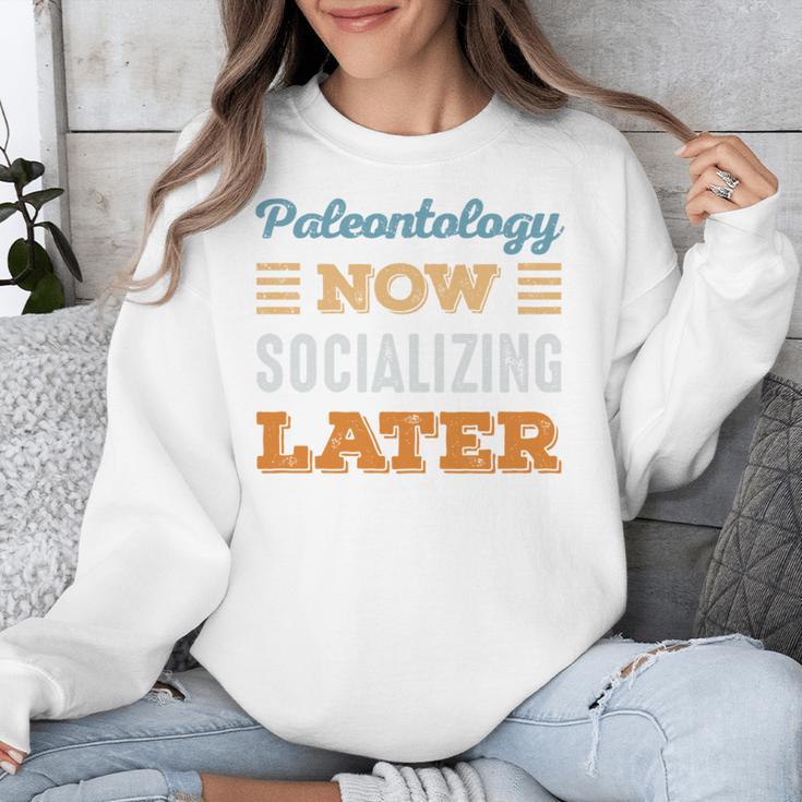 Paleontology Now Minimal Socializing Introvert Vintage Unisex Sweatshirt
