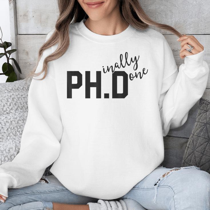 PhD Shirt Phinally Finally Done Graduation Her Unisex Sweatshirt