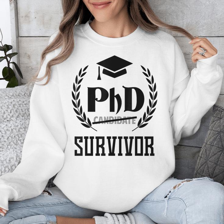PHD Survivor T-Shirt Graduation Student Teacher For Men Women Kids Unisex Sweatshirt