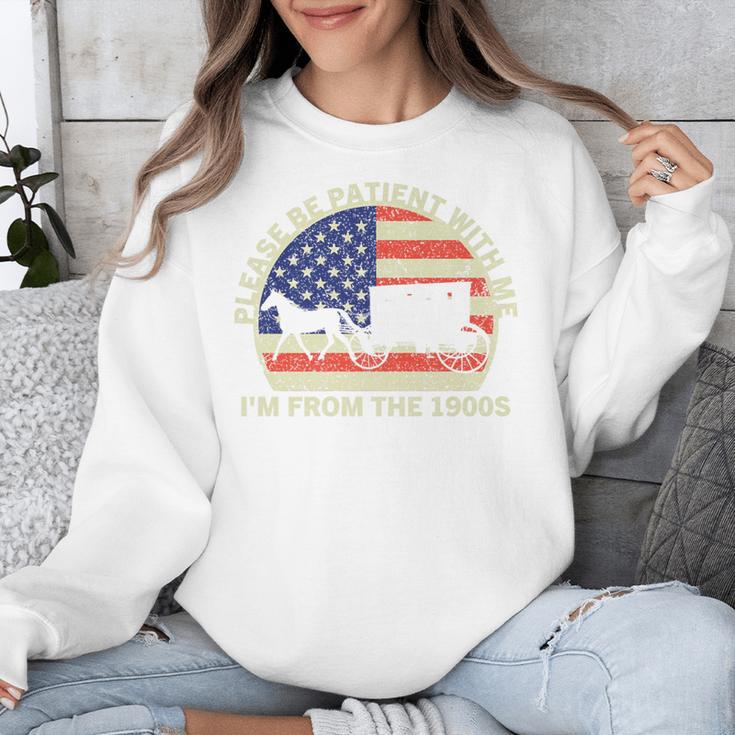 Please Be Patient With Me I'm From The 1900s Dad Vintage Premium Unisex Sweatshirt