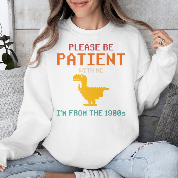 Please Be Patient With Me I'm From The 1900s Dinosaur Premium Unisex Sweatshirt
