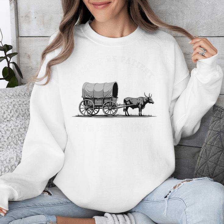 Please Be Patient I'm From The 1900s Oxen And Wagon Premium Unisex Sweatshirt Please Be Patient I'm From The 1900s Oxen And Wagon Premium Unisex Sweatshirt