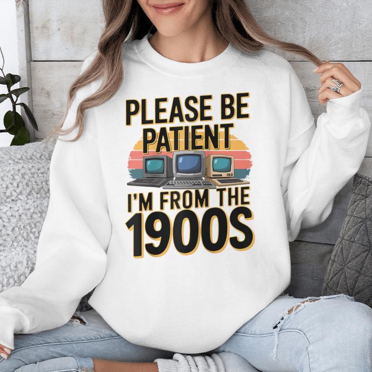 Please Be Patient I'm From The 1900s Retro Computer Raglan Baseball Tee Unisex Sweatshirt