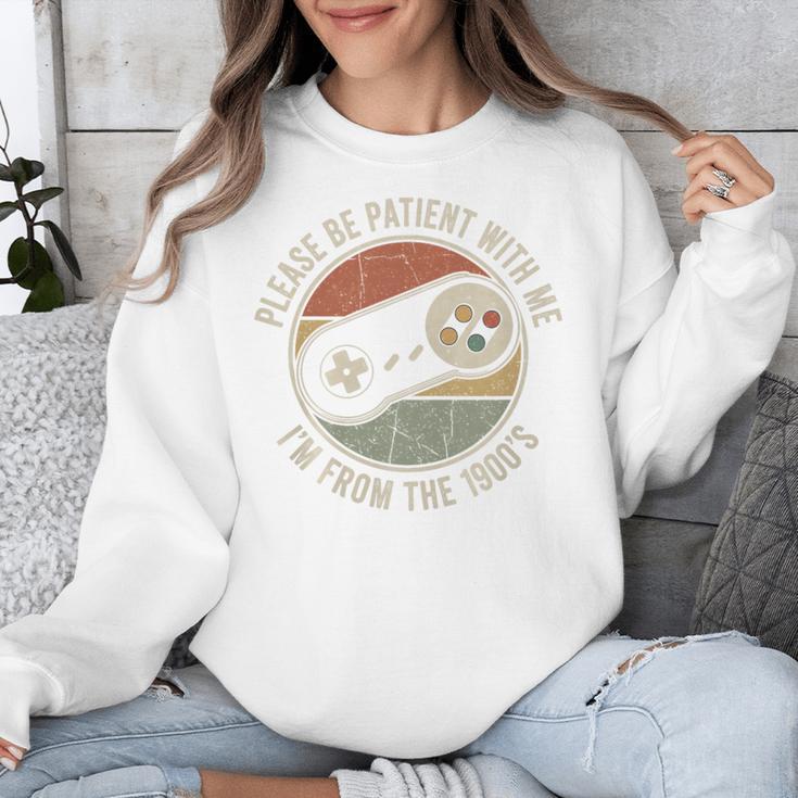 Please Be Patient With Me I'm From The 1900s Retro Gamer Premium Tri-Blend Unisex Sweatshirt