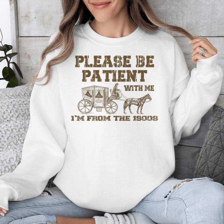 Please Be Patient With Me I'm From The 1900s Retro Horse Unisex Sweatshirt