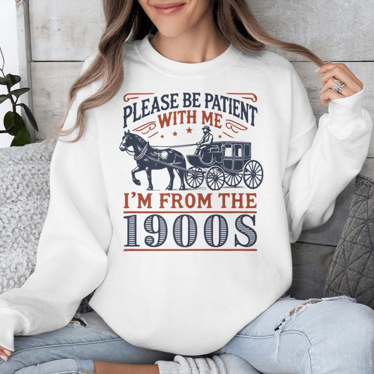 Please Be Patient With Me I'm From The 1900s Retro Nostalgic Premium Unisex Sweatshirt