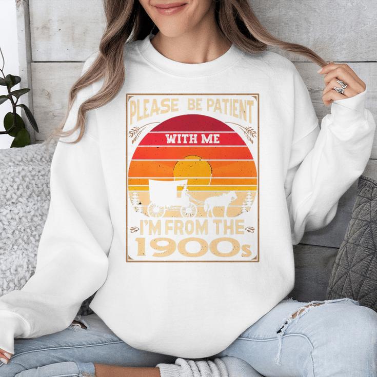 Please Be Patient I'm From The 1900s Sunset Vintage Wagon Premium Unisex Sweatshirt