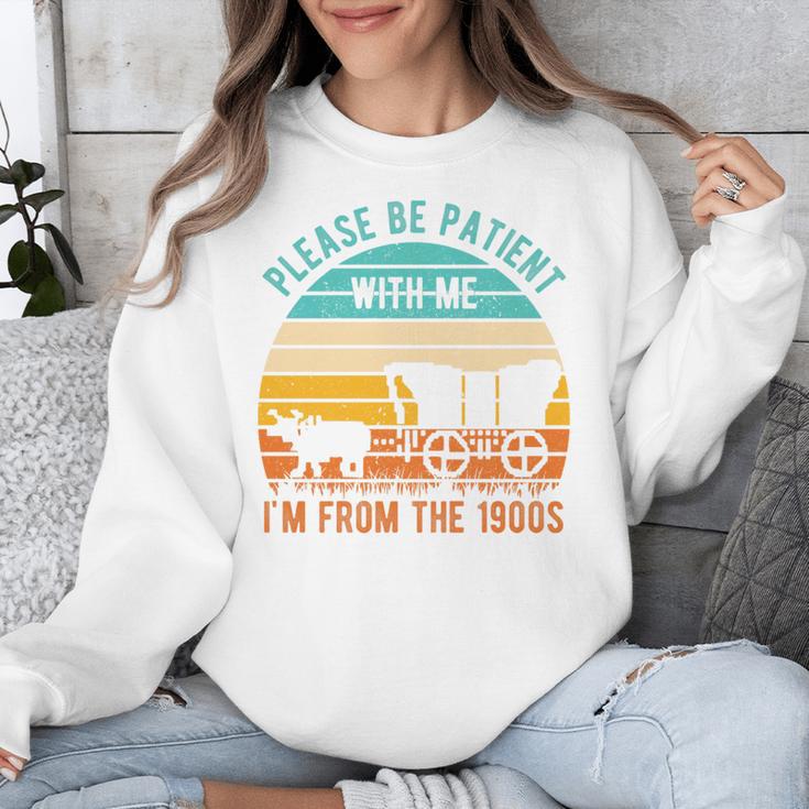 PLEASE BE PATIENT I'M FROM THE 1900s Vintage 1900s 90s Premium Tri-Blend Unisex Sweatshirt