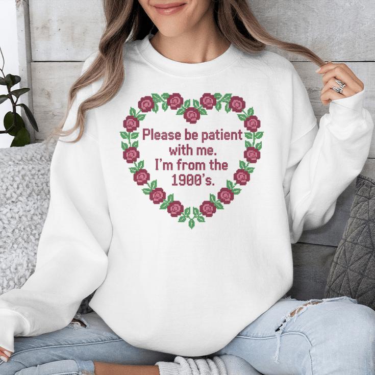 Please Be Patient With Me I'm From The 1900S Vintage Floral Premium Tri-Blend Unisex Sweatshirt Please Be Patient With Me I'm From The 1900S Vintage Floral Premium Tri-Blend Unisex Sweatshirt