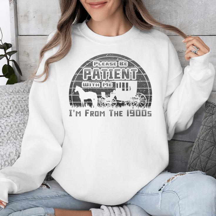 Please Be Patient With Me I'm From The 1900s Vintage Retro Raglan Baseball Tee Unisex Sweatshirt