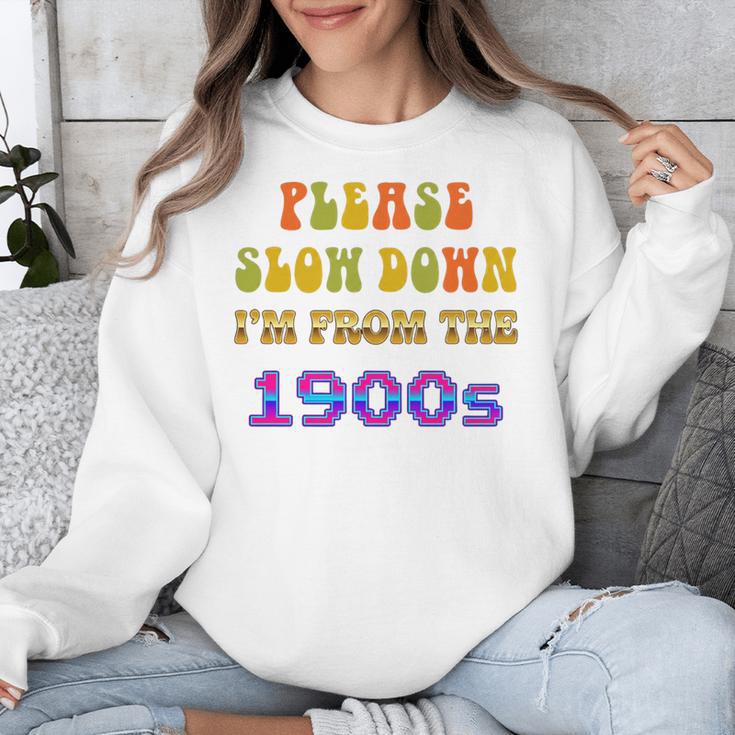 Please Slow Down I'm From The 1900s Retro Vintage 70 Premium Tri-Blend Unisex Sweatshirt Please Slow Down I'm From The 1900s Retro Vintage 70 Premium Tri-Blend Unisex Sweatshirt