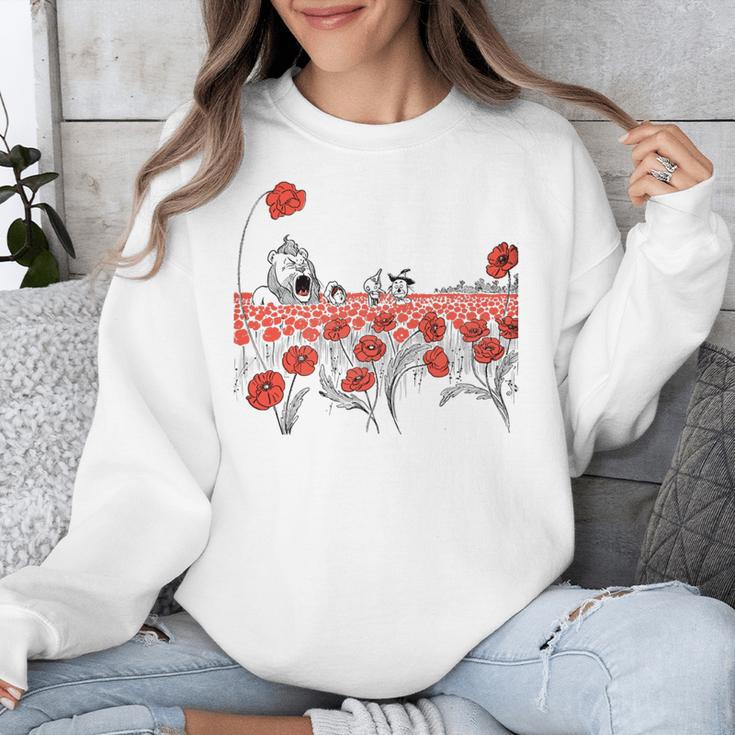 Poppy Field Wizard Of Oz Cowardly Brave Lion Book Unisex Sweatshirt
