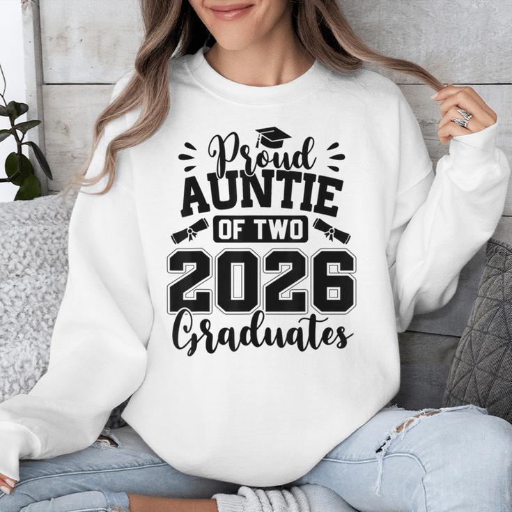 Proud Auntie Of Two 2026 Graduates Graduation Unisex Sweatshirt