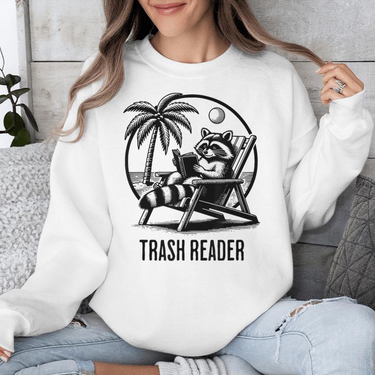 Raccoon Reading Books Summer Humor Trash Reader Unisex Sweatshirt Raccoon Reading Books Summer Humor Trash Reader Unisex Sweatshirt