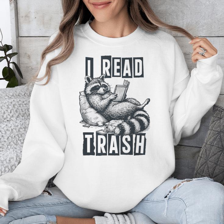 Racoon Reading Spicy Smutty Book Booktok I Read Trashy Books Unisex Sweatshirt