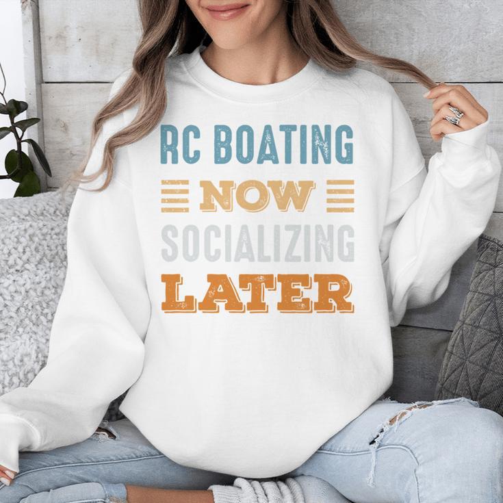 RC Boating Now Minimal Socializing Introvert Vintage Unisex Sweatshirt