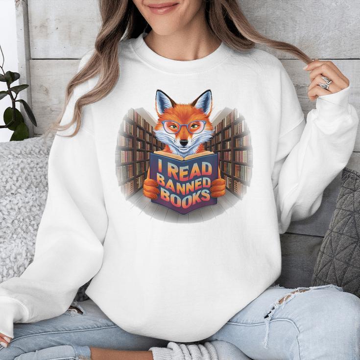 I Read Banned Books Sly Fox Reading Books Unisex Sweatshirt