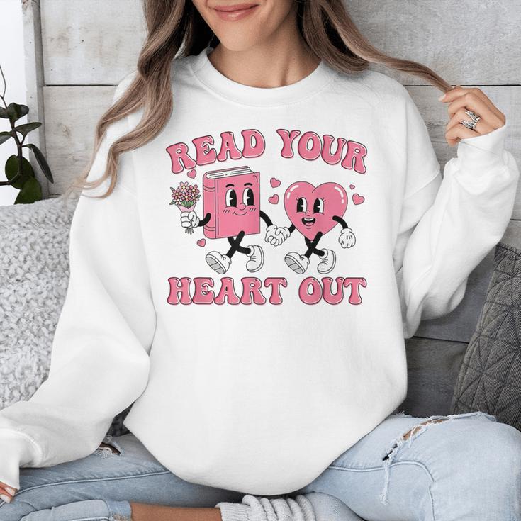Read You Heart Out Reading Teacher Valentines Day Book Lover Unisex Sweatshirt