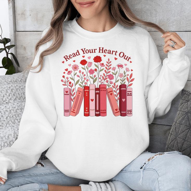 Read Your Heart Out Teacher Valentines Day Reading Book Unisex Sweatshirt