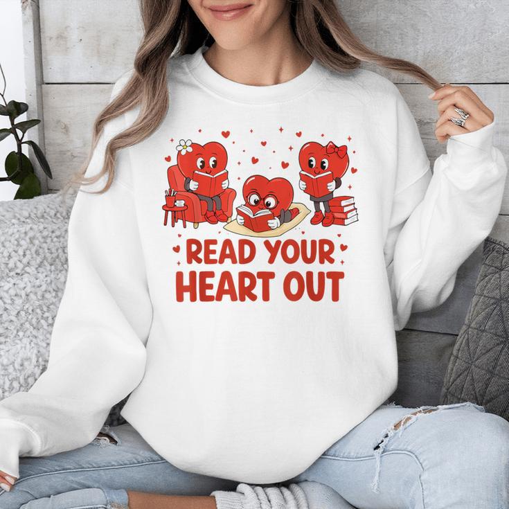Read Your Heart Out Valentine Teacher Bookworm Lover Unisex Sweatshirt