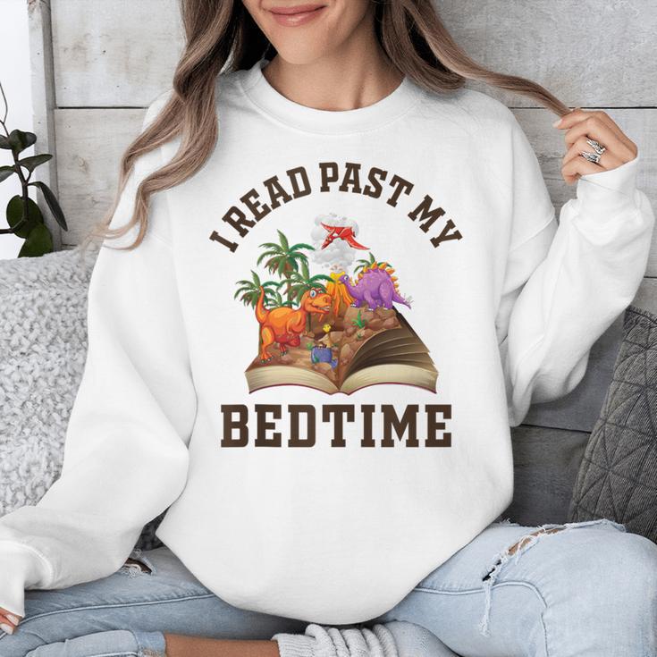 I Read Past My Bedtime Reading Dinosaur Book Lover Unisex Sweatshirt