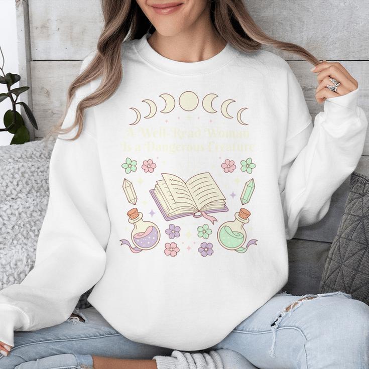 Well Read Woman Literature Quote Celestial Book Floral Unisex Sweatshirt Well Read Woman Literature Quote Celestial Book Floral Unisex Sweatshirt