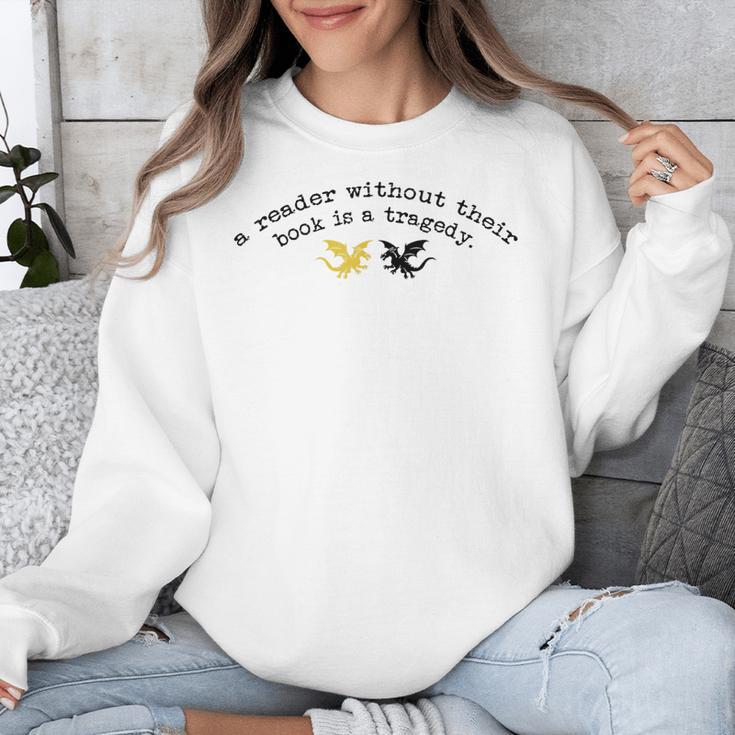 Reader Without a Book Is Tragedy Dragon Bookworm Unisex Sweatshirt