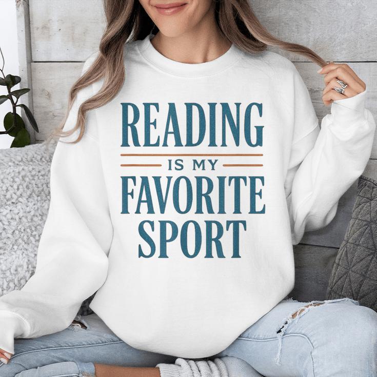 Reading Is My Favorite Sport Literary Book Lover Typography Unisex Sweatshirt