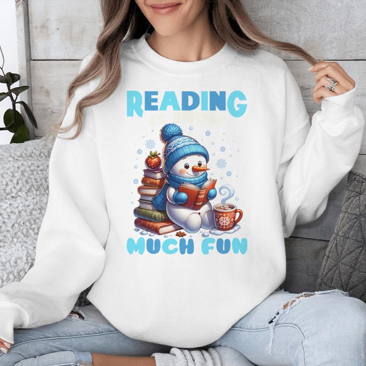 Reading Is Snow Much Fun Christmas Xmas Book Reading Unisex Sweatshirt