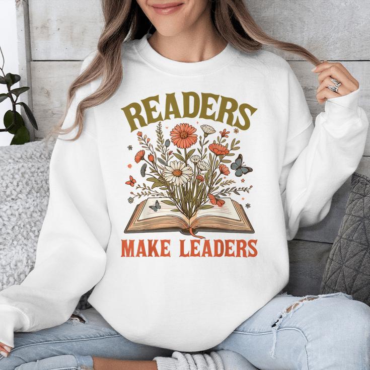 Reading Squad Book Lover Bookish Floral Readers Make Leaders Unisex Sweatshirt