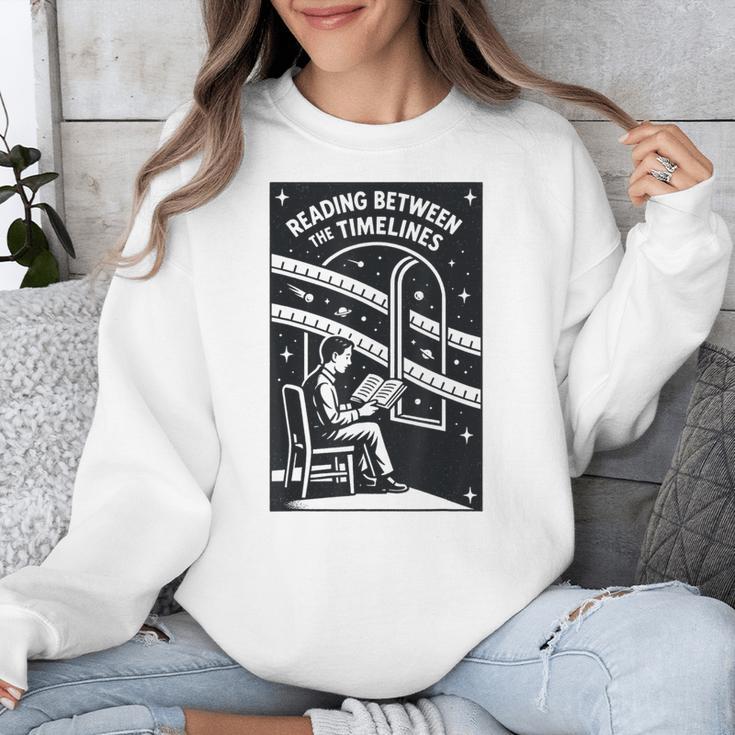 Reading Between The Timelines Time Travel Books Unisex Sweatshirt
