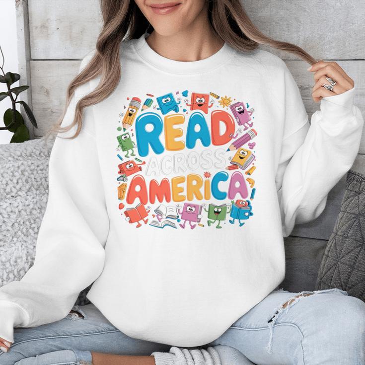 Reads Across Tee America Reading Teacher Books Reader Kids Unisex Sweatshirt