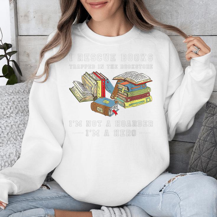 I Rescue Book Trapped In The Bookstore I'm Not A Hoarder Premium Tri-Blend Unisex Sweatshirt I Rescue Book Trapped In The Bookstore I'm Not A Hoarder Premium Tri-Blend Unisex Sweatshirt