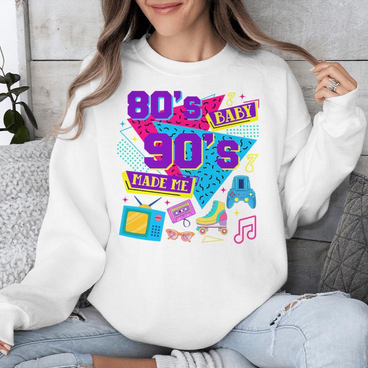 Retro 1980s 80's Baby 1990s 90's Made Me Nostalgia Birthday Premium Tri-Blend Unisex Sweatshirt