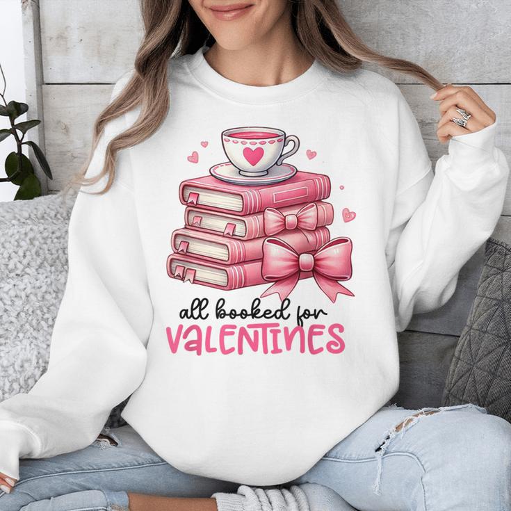 Retro Groovy Valentine Men Women Kid Tees By Emily All Booked For Valentines Book Reading Bookworm Nerdy Unisex Sweatshirt