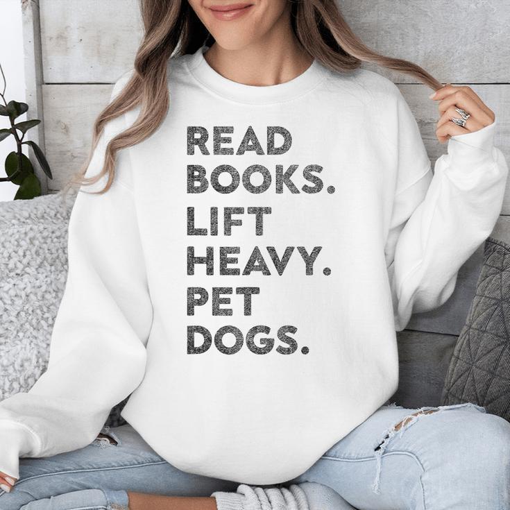 Retro Gym Book Lover Read Books Lift Heavy Pet Dogs Unisex Sweatshirt Retro Gym Book Lover Read Books Lift Heavy Pet Dogs Unisex Sweatshirt