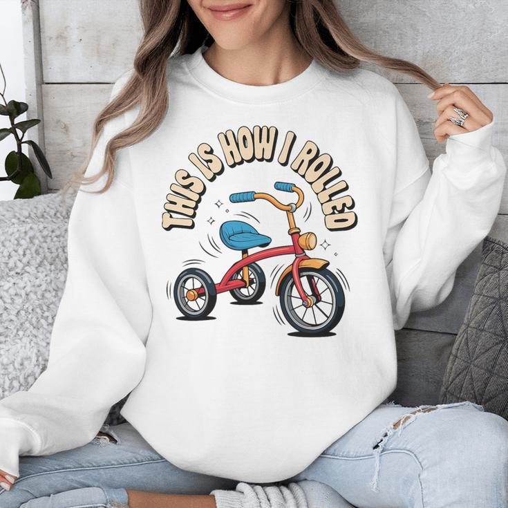 This How I Rolled Retro Tricycle 80s 90s Kid Nostalgia Premium Tri-Blend Unisex Sweatshirt