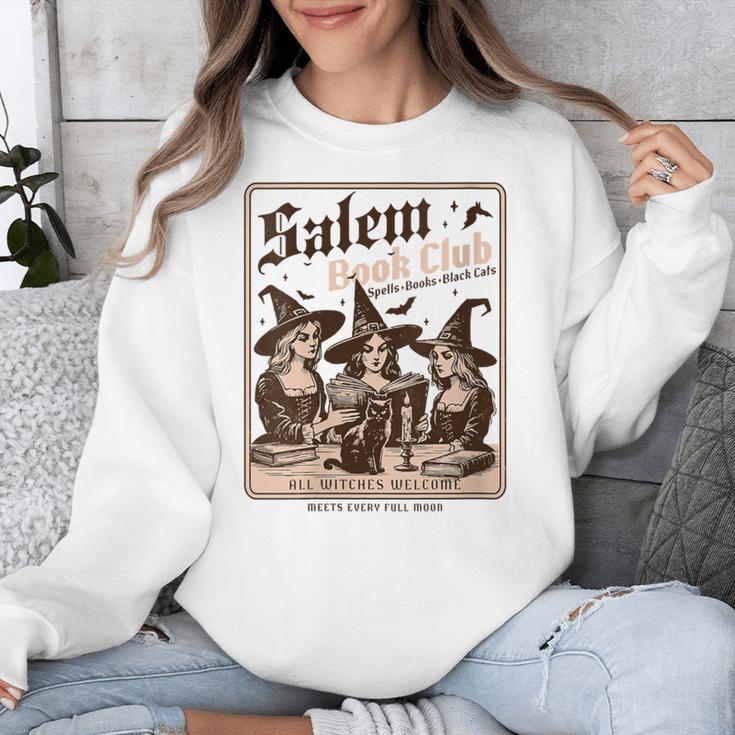 Salem Book Club Bookish Halloween Retro Salem Witch Book Unisex Sweatshirt