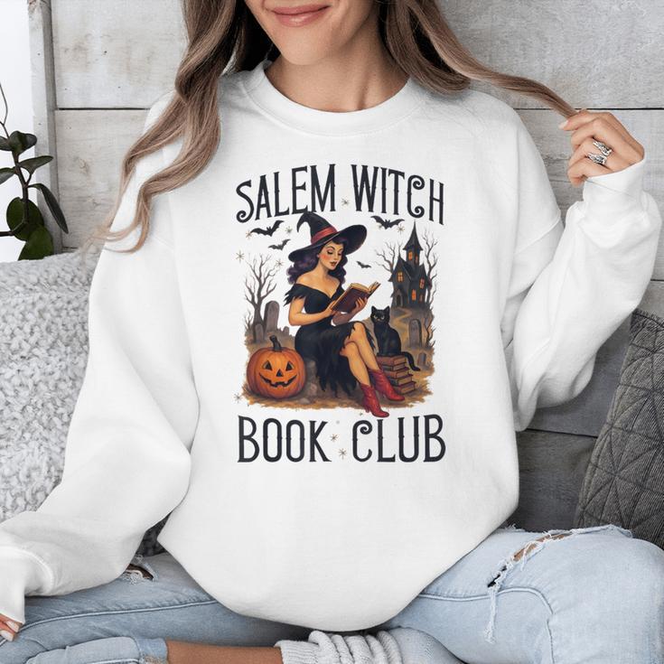 Salem Witch Book Club Bookish Retro Halloween Cat Unisex Sweatshirt