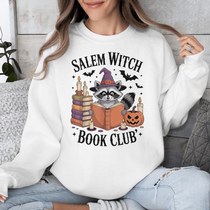 Salem WItch Book Club Halloween Raccoon Witch Reading Book Unisex Sweatshirt Salem WItch Book Club Halloween Raccoon Witch Reading Book Unisex Sweatshirt