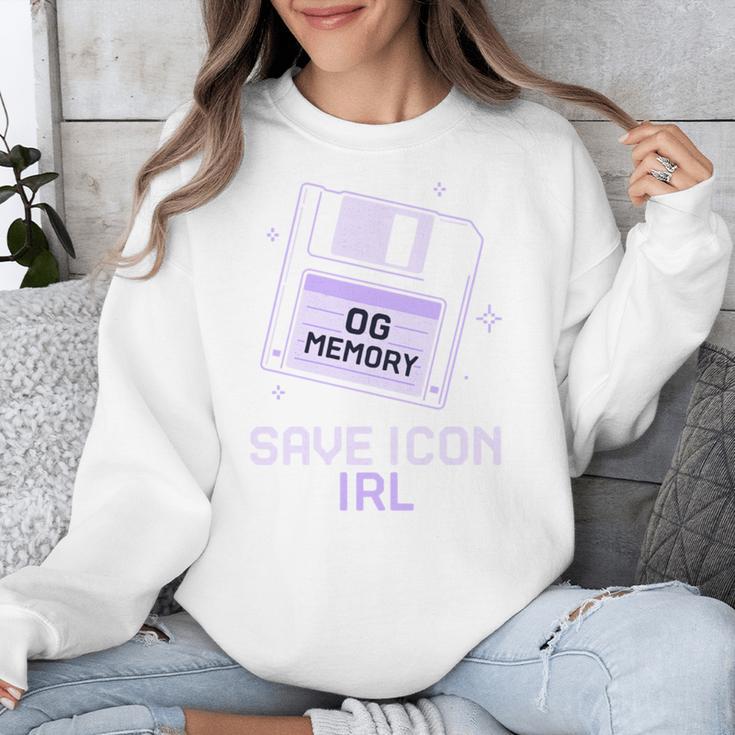 Save Icon IRL Retro Tech Humor Floppy Disk 90s Nostalgia Unisex Sweatshirt