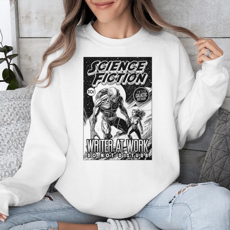 Science Fiction Writer At Work Vintage Book Cover Unisex Sweatshirt Science Fiction Writer At Work Vintage Book Cover Unisex Sweatshirt