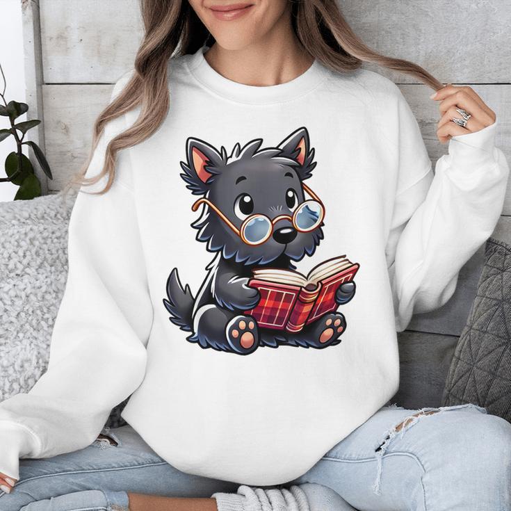 Scottish Terrier Reading a Book Dog Unisex Sweatshirt