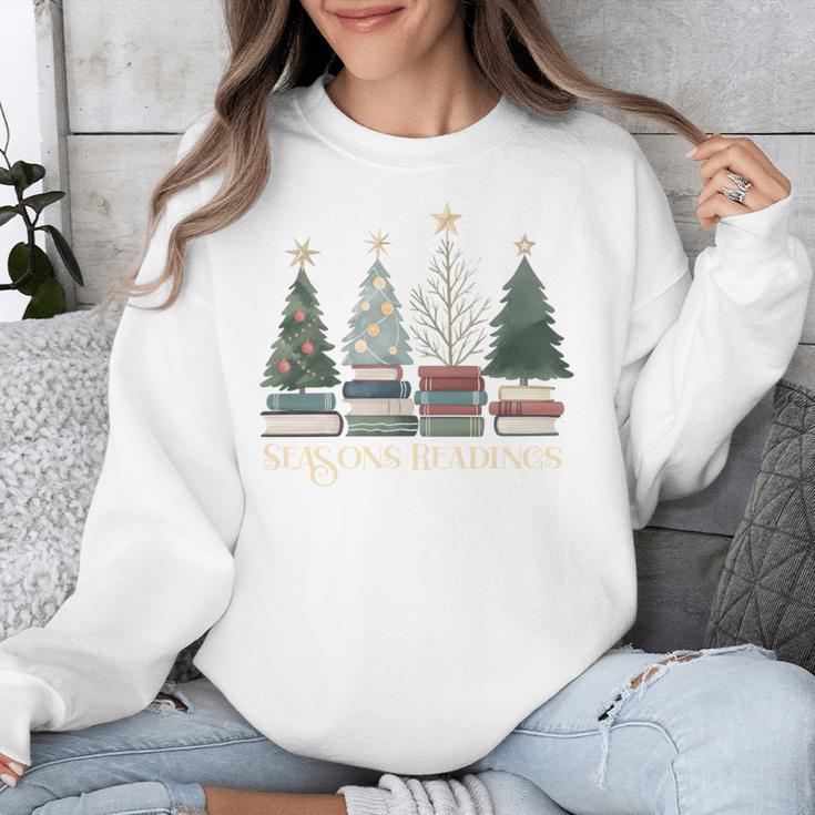 Seasons Readings Christmas Tree Book Lover Unisex Sweatshirt